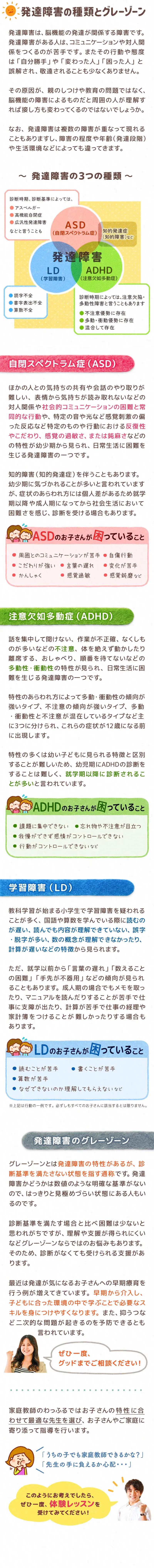 発達障害の種類とグレーゾーン